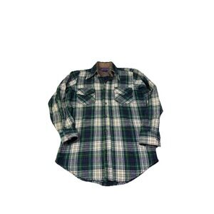 Ponderosa By Bardon Men's Small Flannel Shirt Long Sleeve Wool Vintage 3b4